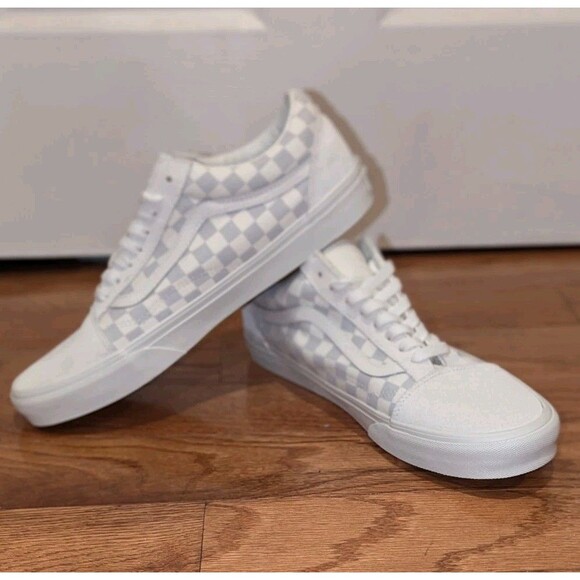 Vans Old Skool Checkerboard Gray Marshmallow Men\'s 11.5 Women\'s 13 Sneakers Nwob